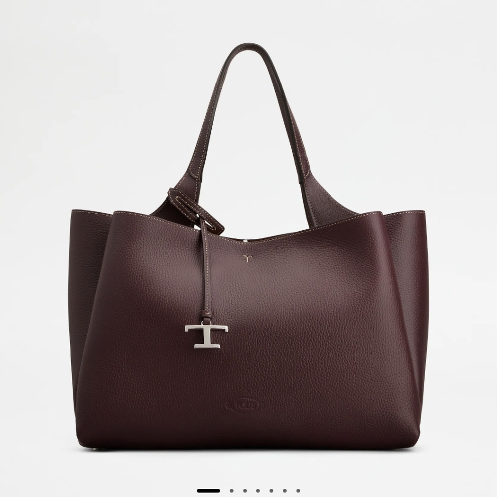Tod's Medium Apa Leather Tote Burgundy